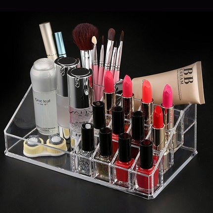 Desktop Transparent Storage Organizer Box Multi-Compartment Display Rack Holder