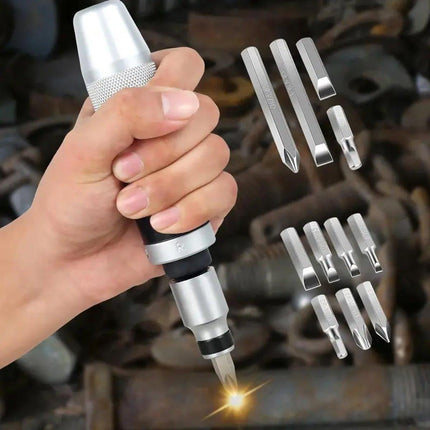 13PCS Manual Impact Driver Set 1/2 Inch Reversible Hand Screwdriver Bits Tool