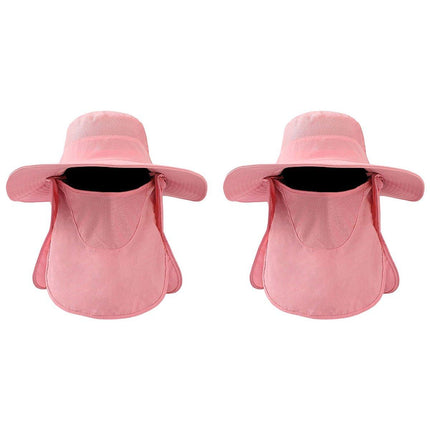 2PCS Outdoor Fisherman Hat Men Women Sun Protection Fishing Cap Bucket Hat