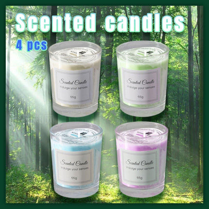 4Pcs Aroma Candles Smokeless Glass Scented Candles Gift Set for Relaxation