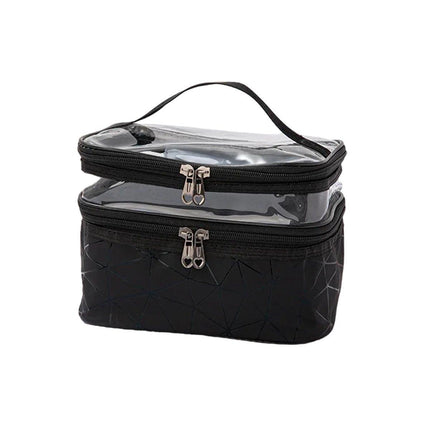 Portable Double-Layer Large Capacity Waterproof Cosmetic Bag Travel Toiletry Bag