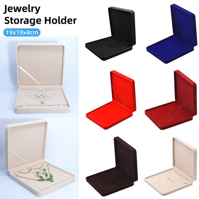 Flannel Jewelry Gift Box Necklace Ring Earring Bracelet Storage Display Case