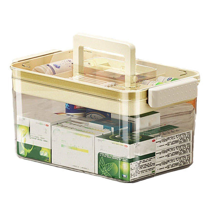 Large Capacity Two-Layer Medicine Box Household Transparent Medical Storage Box