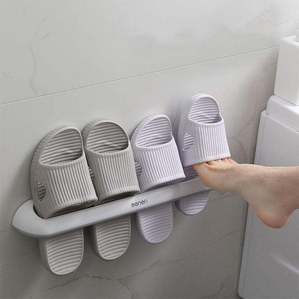 Slipper Holder Bathroom Home Wall Hanger Shelf Rack Storage Shoes Organizer Long - Aimall