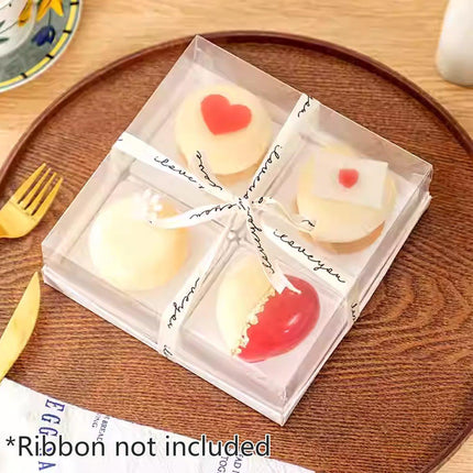 20PCS Small Cake Dessert Packing Box Transparent Box Donut Pastry Box Mousse Puffs