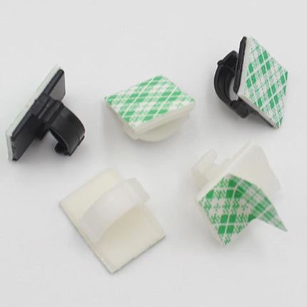 100X Cable Clips Holder Tidy Adhesive Home Car Wire Tie Fixer Drop Clamp Cord - Aimall