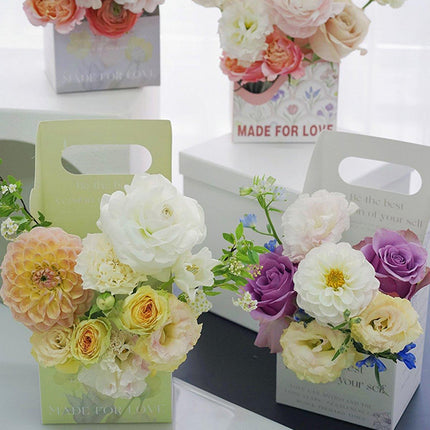 30pcs Flower Handheld Box Folding Gift Packaging Box Floral Bouquet Wrapping