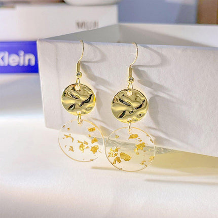 Chinese Vintage Acrylic Round Pendant Long Earrings Fashion Jewelry for Women