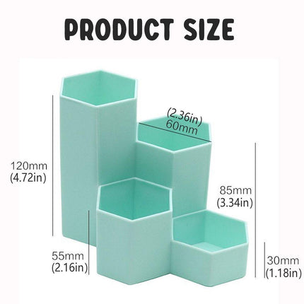 2pcs Hexagonal Pen Holder Desktop Organiser Storage Box Office Desk Accessories