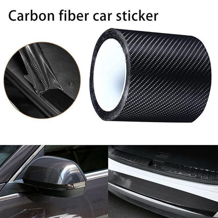 10CM*5M Carbon Fiber Car Sticker Door Sill Scuff Anti-Scratch Tape Protector Kit - Aimall