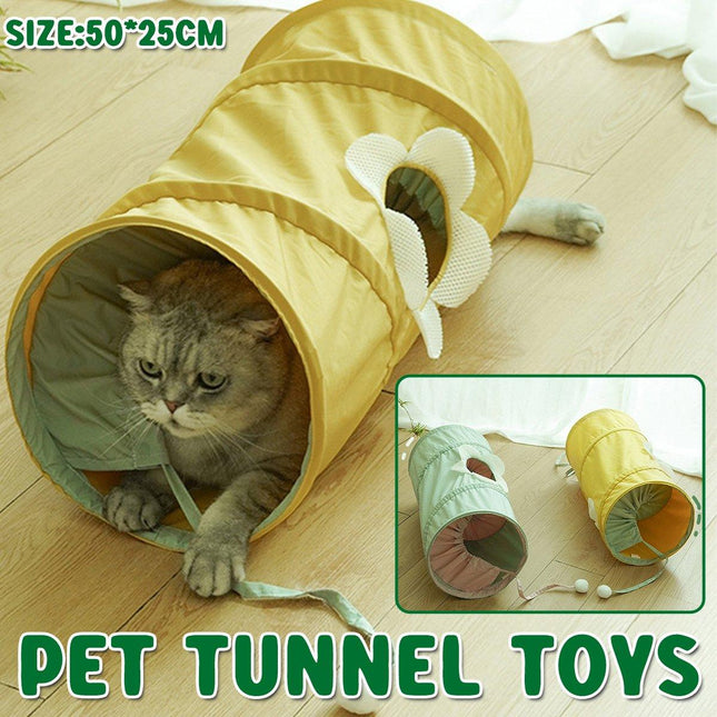 Folding Spiral Cat Tunnel Toy Interactive Pet Tunnel for Cats and Kittens Play