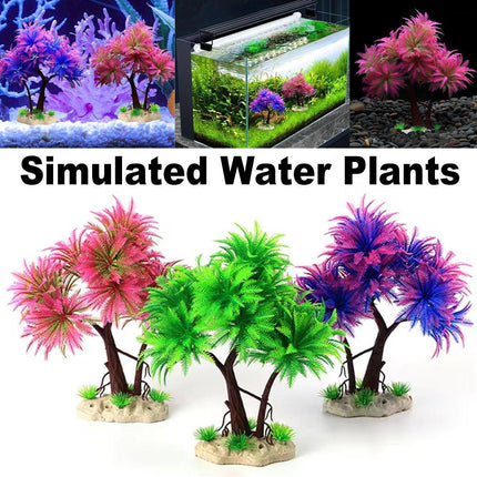 Fish Tank Decoration Artificial Water Grass Ornament Plastic Aquarium Bonsai