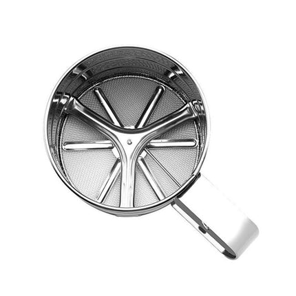 Mesh Flour Sifter Baking Icing Sieve Strainer Cup Sugar Shaker Mechanical Metal - Aimall