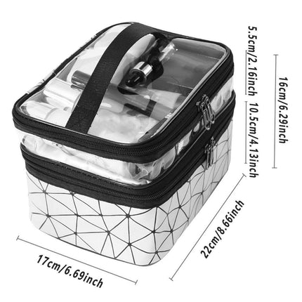 Portable Double-Layer Large Capacity Waterproof Cosmetic Bag Travel Toiletry Bag