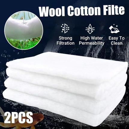 2Pcs Fish Tank Filter Sponge Hand Torn Cotton Cuttable Aquarium Filter Media