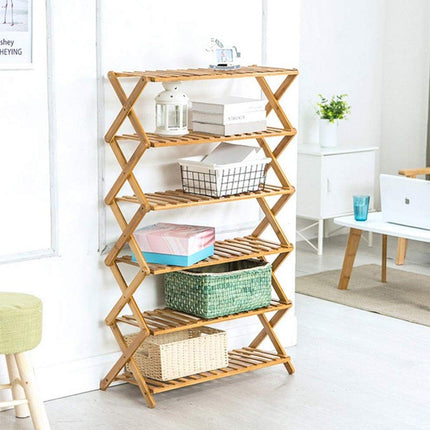 6 Tier Folding Shoe Rack Home Shoe Storage Organizer Space Saving for Shoes