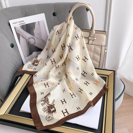 Square Silk Feel Satin Scarf Small Vintage Head Neck Hair Tie Band Women Elegant - Aimall