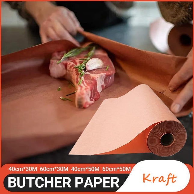 Pink Kraft Butcher  Roll Food Grade Oil absorbent paper for outdoor grilling Aimall