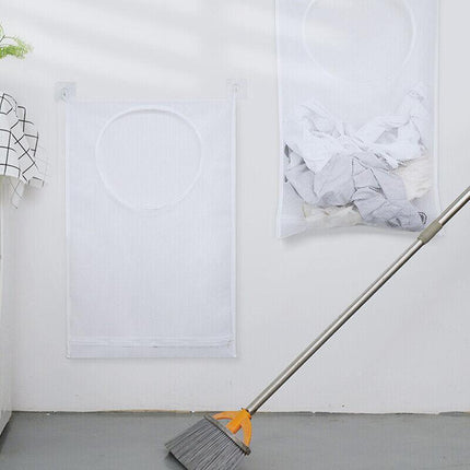 Hanging Laundry Bag Over Door Clothes Washing Storage Basket Foldable Hamper Ordinary - Aimall