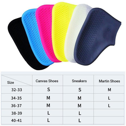 Shoe Cover Waterproof Silicone Non Slip Rain Water RUBBER Foot Boot Overshoe M Size - Aimall