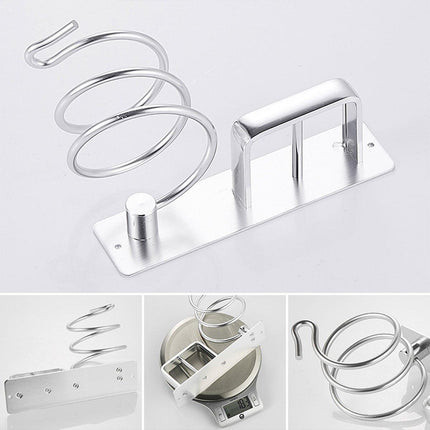 Wall Mounted Hair Dryer Holder Bathroom Storage Rack Curling Iron Organizer