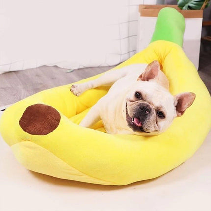 Cute Banana Shape Pet Bed Winter Warm Dog Cat Kennel Cozy Pet Cartoon Bed Mat