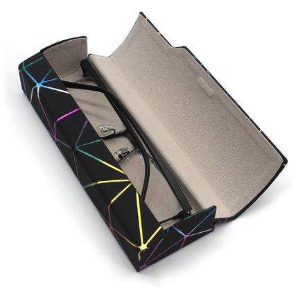 2PCS Lattice Pattern Glasses Case with Snap Closure and Anti-pressure Design