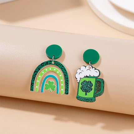 Coloured Geometric Acrylic Stud Earrings Trendy Fashion Jewelry Accessories