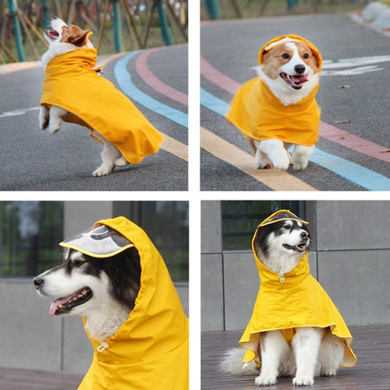 Yellow Dog Raincoat Pet Clothing Waterproof Jacket Outdoor Dog Supplies for Rain