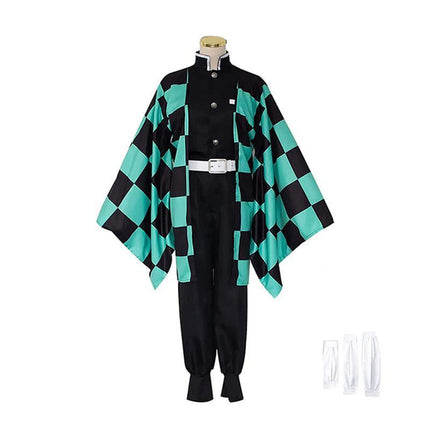 Demon Slayer Kimetsu No Yaiba Kamado Tanjiro Cosplay Costume Kimono Dress Wig AU - Aimall