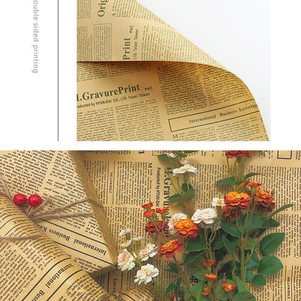 45X Gift Packaging Packing Material Kraft Tissue English Newspaper Bouquet Paper - Aimall