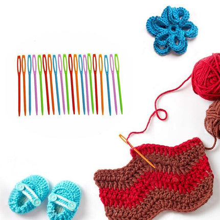Mix Colour 20PCS Plastic Darning Threading Weaving Sewing Needles Great for Kids - Aimall