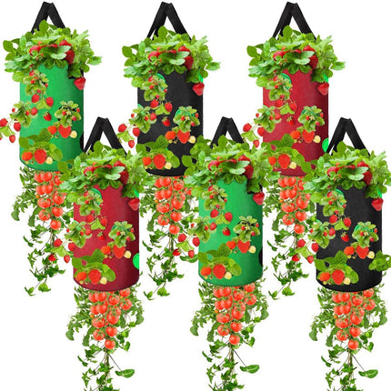 3pcs Hanging Planter Bags for Strawberry Growing Horticultural Nursery Use