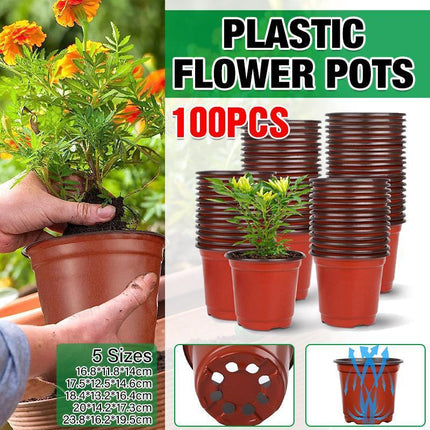 100PCS Plastic Plant Flower Garden Pots Nursery Seedlings Pot Growing Container - Aimall