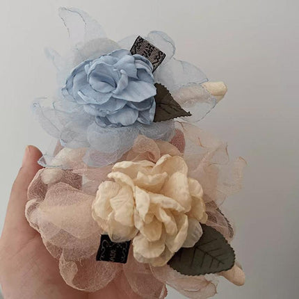 Flower Tulle Hair Clips Large Hair Pins Hairgrips Claw Clips for Hair Women - Aimall