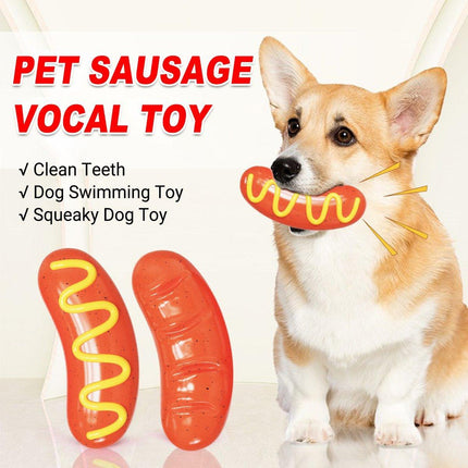 Dog Chew Toy Baked Sausage Ham Squeaky Pet Toy Bite Resistant Grinding Bar