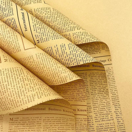 45X Gift Packaging Packing Material Kraft Tissue English Newspaper Bouquet Paper - Aimall