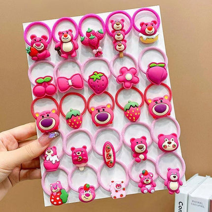 Cute hair bands with cartoon bear and strawberries design