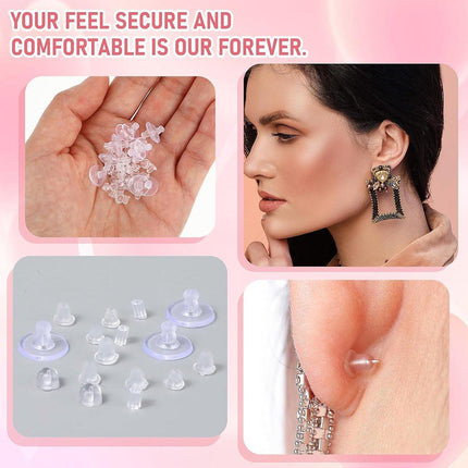 600pcs Ear Plug Set Earring Stud Backs Replacement Secure Fit Accessory