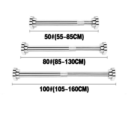 Adjustable Tension Rod Extendable Rack Shower Wind Curtain Closet Pole 50-160cm - Aimall
