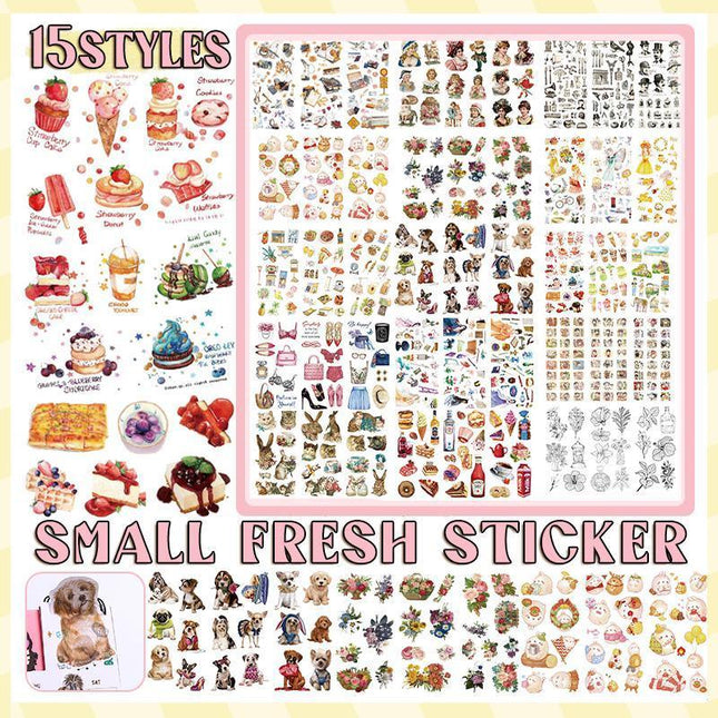 15-Style Creative Student Graffiti Sticker Set Small Fresh Sticker - Aimall