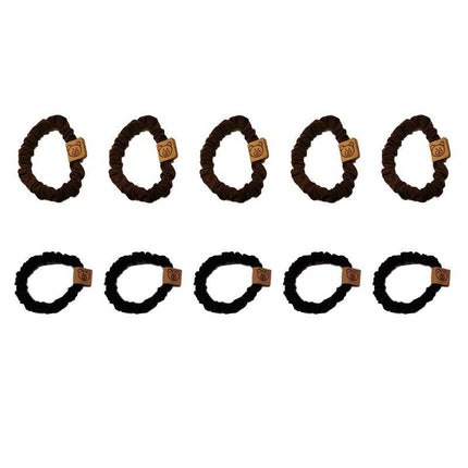 10X Female Hairband Brown Black Hair Cord Bear Hair Ropes Rubber Bands Ponytail - Aimall