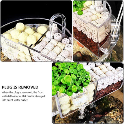 Round Fish Tank Filter Box Aquarium Trickle Box Small External Top Quiet Water Purification Three-in-One Filter