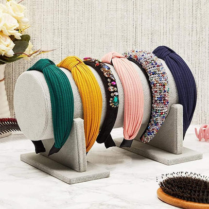 Jewelry Display Stand Headband Holder Organizer Chains Velvet Storage Rack - Aimall