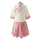 Traditional Chinese Hanfu Dress Set for Girls Cheongsam Outfit Spring