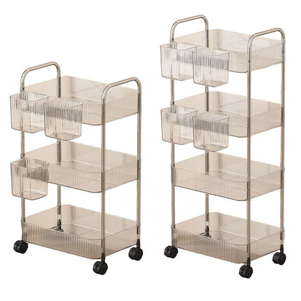 Multi-layer Acrylic Bathroom Kitchen Storage Rack Mobile Snack Organizer