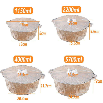 10PCS Duty Aluminum Foil Pots for Hotpot Camping Picnic Tinfoil field cutlery