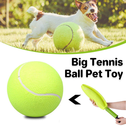 Inflatable Tennis Ball Pet Toy for Dogs Training Interactive Play Fetch Fun