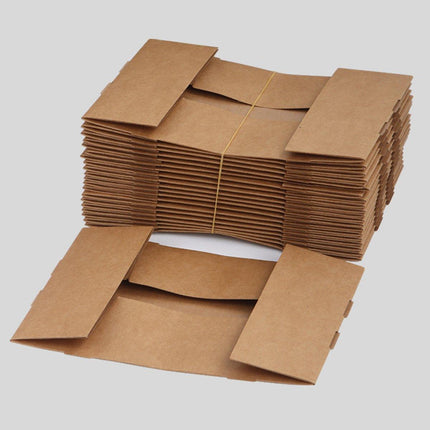 50PCS Disposable Kraft Paper Takeout Lunch Box Picnic Dessert Food Packing