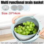 Stainless Steel Drainer Basket Double Layer Rotatable Dishwashing Fruit Basket
